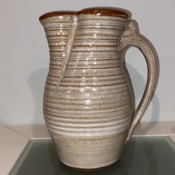 Glazed Hand Crafted Decorative Clay Pitcher and Cup Set-of 2 - Picture 3 of 16